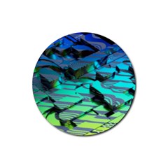 Digital Abstract Rubber Round Coaster (4 Pack)  by Sparkle