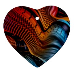 3d Rainbow Choas Heart Ornament (Two Sides)