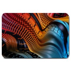 3d Rainbow Choas Large Doormat 