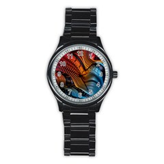 3d Rainbow Choas Stainless Steel Round Watch