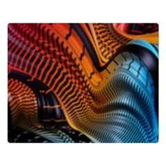 3d Rainbow Choas Double Sided Flano Blanket (Large) 