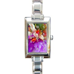 Poppy Flower Rectangle Italian Charm Watch by Sparkle