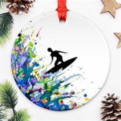 Nature Surfing Ornament (round) by Sparkle