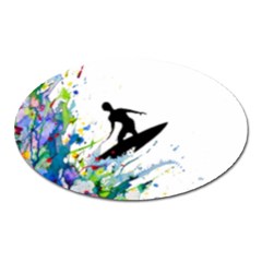 Nature Surfing Oval Magnet