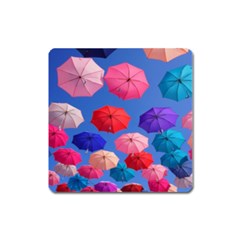 Rainbow Umbrella Square Magnet by Sparkle