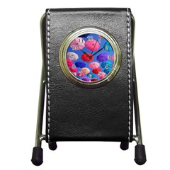 Rainbow Umbrella Pen Holder Desk Clock by Sparkle