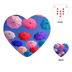 Rainbow Umbrella Playing Cards Single Design (heart) by Sparkle