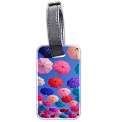 Rainbow Umbrella Luggage Tag (two Sides) by Sparkle