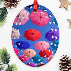 Rainbow Umbrella Ornament (oval Filigree) by Sparkle