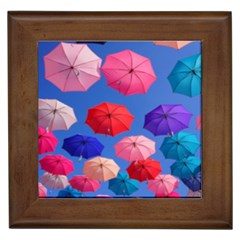 Rainbow Umbrella Framed Tile by Sparkle