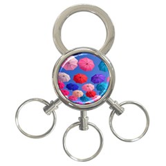 Rainbow Umbrella 3-ring Key Chain by Sparkle