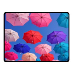 Rainbow Umbrella Fleece Blanket (small) by Sparkle