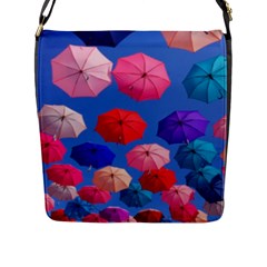 Rainbow Umbrella Flap Closure Messenger Bag (l) by Sparkle