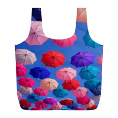 Rainbow Umbrella Full Print Recycle Bag (l) by Sparkle