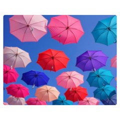 Rainbow Umbrella Double Sided Flano Blanket (medium)  by Sparkle