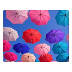 Rainbow Umbrella Double Sided Flano Blanket (large)  by Sparkle