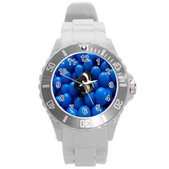 Cute Balls Puppy Round Plastic Sport Watch (l) by Sparkle