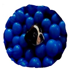 Cute Balls Puppy Large 18  Premium Round Cushions by Sparkle