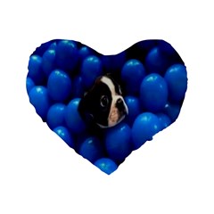 Cute Balls Puppy Standard 16  Premium Heart Shape Cushions by Sparkle