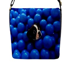 Cute Balls Puppy Flap Closure Messenger Bag (l) by Sparkle