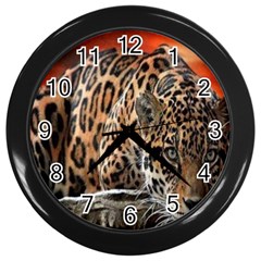 Nature With Tiger Wall Clock (black)