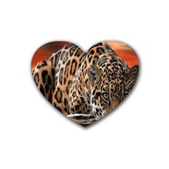 Nature With Tiger Rubber Coaster (heart)  by Sparkle