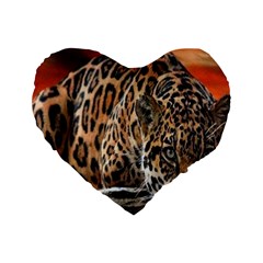 Nature With Tiger Standard 16  Premium Heart Shape Cushions by Sparkle