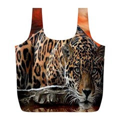 Nature With Tiger Full Print Recycle Bag (l) by Sparkle