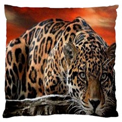 Nature With Tiger Large Flano Cushion Case (two Sides)