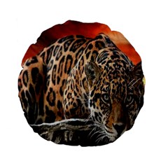 Nature With Tiger Standard 15  Premium Flano Round Cushions by Sparkle