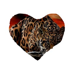 Nature With Tiger Standard 16  Premium Flano Heart Shape Cushions by Sparkle