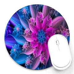 Fractal Flower Round Mousepads by Sparkle