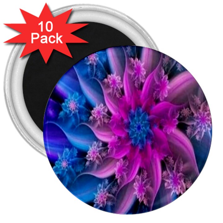 Fractal Flower 3  Magnets (10 pack) 