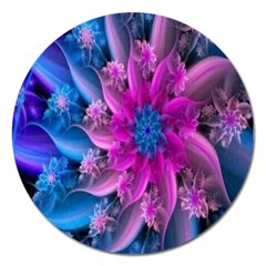 Fractal Flower Magnet 5  (round) by Sparkle