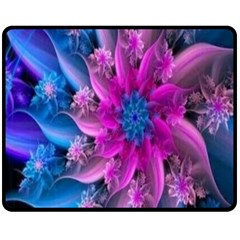 Fractal Flower Fleece Blanket (medium)  by Sparkle