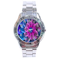 Fractal Flower Stainless Steel Analogue Watch by Sparkle