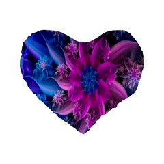 Fractal Flower Standard 16  Premium Heart Shape Cushions by Sparkle