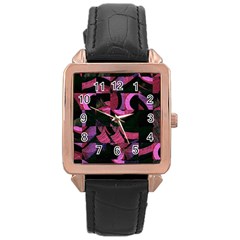 Random Design Rose Gold Leather Watch 