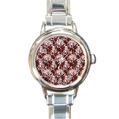 Digital Checkboard Round Italian Charm Watch by Sparkle