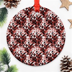 Digital Checkboard Round Ornament (two Sides) by Sparkle