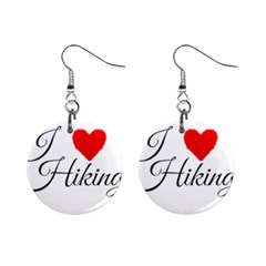 I Hiking Mini Button Earrings by FunnyStatementsandSlogans