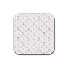 Happy Easter Motif Print Pattern Rubber Coaster (square)  by dflcprintsclothing