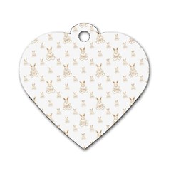 Happy Easter Motif Print Pattern Dog Tag Heart (one Side) by dflcprintsclothing