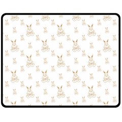 Happy Easter Motif Print Pattern Fleece Blanket (medium) 