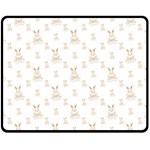 Happy Easter Motif Print Pattern Double Sided Fleece Blanket (Medium)  58.8 x47.4  Blanket Front