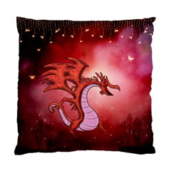 Funny Cartoon Dragon With Butterflies Standard Cushion Case (two Sides) by FantasyWorld7