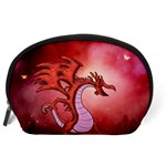 Funny Cartoon Dragon With Butterflies Accessory Pouch (Large) Back