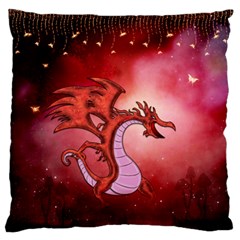 Funny Cartoon Dragon With Butterflies Standard Flano Cushion Case (two Sides) by FantasyWorld7