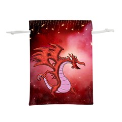 Funny Cartoon Dragon With Butterflies Lightweight Drawstring Pouch (m) by FantasyWorld7