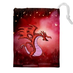 Funny Cartoon Dragon With Butterflies Drawstring Pouch (4xl)